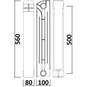 Радіатор біметалевий секційний QUEEN THERM 500/100 (кратно 10) №8