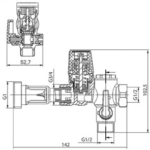 Група безпеки бойлера (без сифона) 7бар KOER KR.106 - 1/2" (KR2914) №4