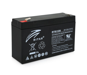 Акумуляторна батарея AGM RITAR RT6120A, Black Case, 6V 12Ah ( 150 х 50 х 93 (99) ) Q10 №1