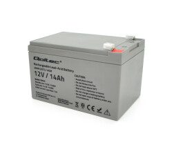 Акумуляторна батарея AGM Qoltec QLT1214B, Grey Case, 12V 14.0Ah ( 151 x 98 x 95 (101) ) Q4