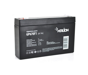 Аккумуляторная батарея MERLION AGM GP670F1 6 V 7Ah ( 150 x 35 x 95 (100 )) Q10/1080 №1