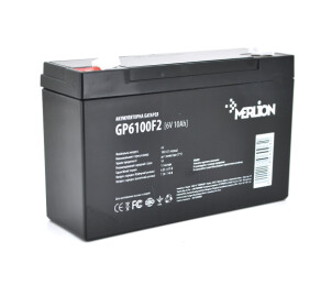 Акумуляторна батарея MERLION AGM GP6100F2 6 V 10Ah ( 150 x 50 x 95 (100) ) Q10/540 №1