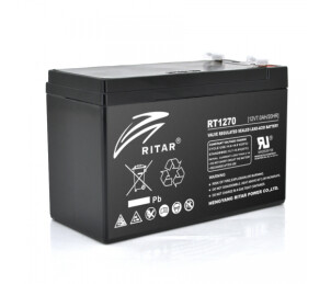 Аккумуляторная батарея AGM RITAR RT1270B, Black Case, 12V 7.0Ah ( 151 х 65 х 94 (100) ) Q10 №1