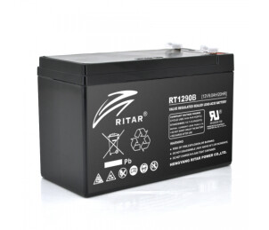 Аккумуляторная батарея AGM RITAR RT1290B, Black Case, 12V 9.0Ah ( 151 х 65 х 94 (100) ) Q10 №1