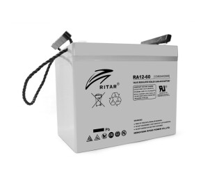 Аккумуляторная батарея AGM RITAR RA12-60, Gray Case, 12V 60.0Ah ( 260 x 169 x 211 (218) ) Q1 №1