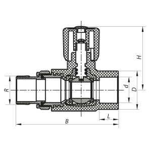 Кран радиаторный 20x1/2 прямой PPR KOER K0159.PRO (KP0204) №2