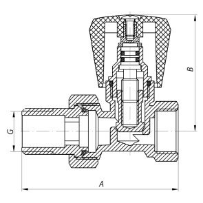 Вентиль радиаторный (хромированный) 1/2x1/2 (KOER KR.903.CHR) (KR2822) №2