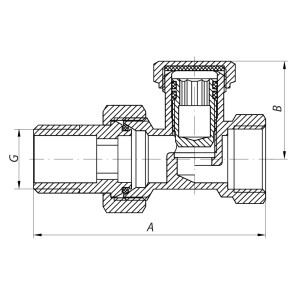 Вентиль радиаторный (хромированный) 1/2x1/2 (KOER KR.904.CHR) (KR2824) №2