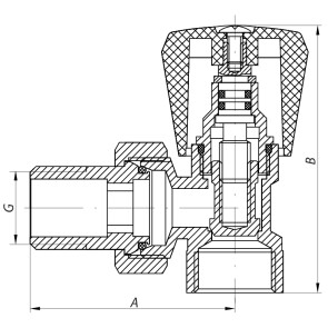 Вентиль радіаторний кутовий (хромований) 1/2x1/2 (KOER KR.901.CHR) (KR2819) №2