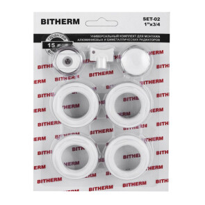 Комплект для радіатора 3/4" (без кріплень) BITHERM SET-02 (BT0553) №1