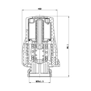 Головка термостатическая М30*1,5 SF254 SD FORTE №2