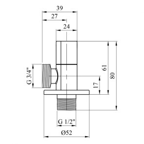 Кран приборный для подключения Karro 1/2 "х3/4" KR-3115 №2