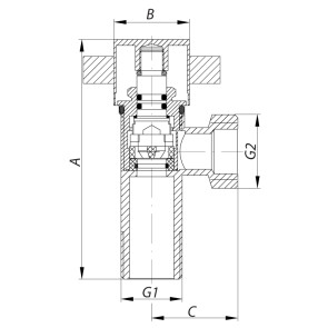 Кран для подключения сантехприборов KOER 1/2x1/2 (KR.517) №2