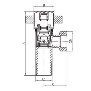 Кран для підключення сантехприборів KOER KR.517 - 1/2x3/8 №2