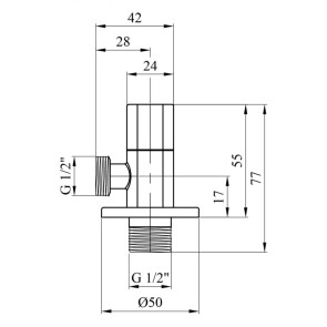 Кран приладний для підключення Karro 1/2"х1/2" KR-3123-1B чорний №2