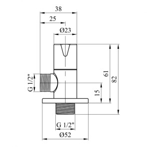 Кран приборный для подключения Karro 1/2 "х1/2" KR-03112 №2