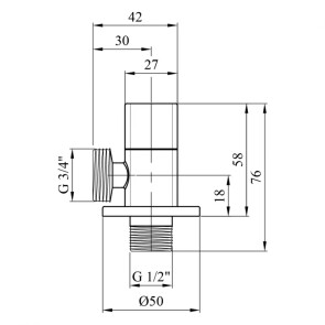 Кран приладний для підключення Karro 1/2"х3/4" KR-3123 New №2