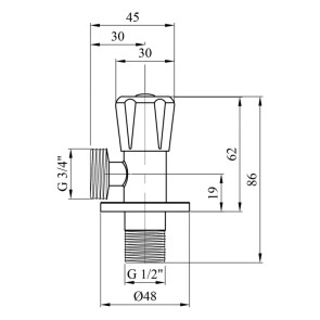 Кран приладний для підключення Karro 1/2"х3/4" KR-3131S №2