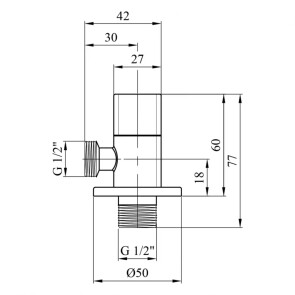 Кран приборный для подключения Karro 1/2 "х1/2" KR-3123 New №2