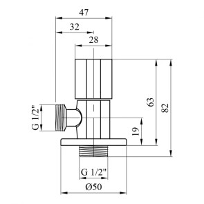 Кран приборный для подключения Karro 1/2 "х1/2" KR-3121 №2