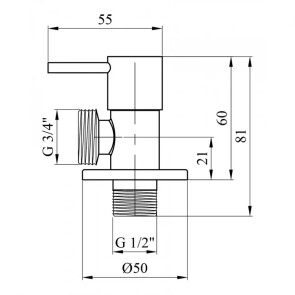 Кран приладний для підключення Karro 1/2"х3/4" KR-3110 №2