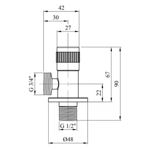 Кран приладний для підключення Karro 1/2"х3/4" KR-3130S №2