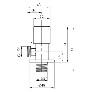 Кран приладний для підключення Karro 1/2"х1/2" KR-3133S №2