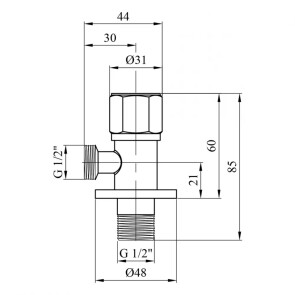 Кран приладний для підключення Karro 1/2"х1/2" KR-3132S №2