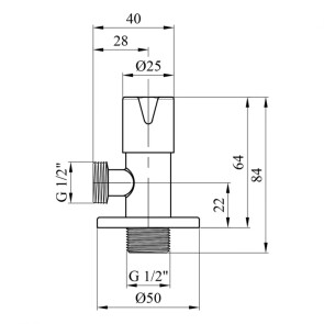 Кран приборный для подключения Karro 1/2 "х1/2" KR-03112А №2