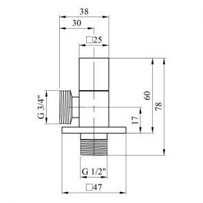 Кран приладний для підключення Karro 1/2"х3/4" KR-03122А №2