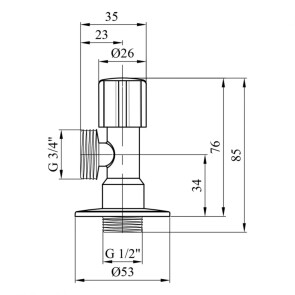 Кран приладний для підключення Karro 1/2"х3/4" KR-3019 №2