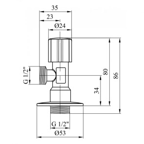 Кран приладний для підключення Karro 1/2"х1/2" KR-3019 №2