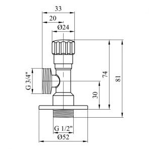 Кран приладний для підключення Karro 1/2"х3/4" KR-3020 №2