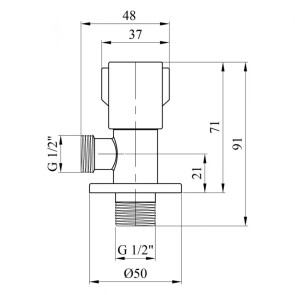 Кран приладний для підключення Karro 1/2"х1/2" KR-3127 №2