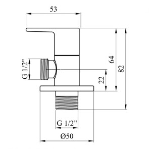 Кран приладний для підключення Karro 1/2"х1/2" KR-3129 №2