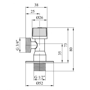 Кран приладний для підключення Karro 1/2"х3/4" KR-5001 №2