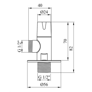 Кран приладовий Kroner KRP Eckventil C301 1/2"х1/2" ЗЗ №2