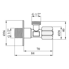 Кран приборный Kroner KRP Eckventil C401 1/2"х1/2" НН №2