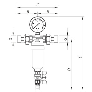 Фільтр самоочисний з манометром 1/2'' KOER KR.1250 №2