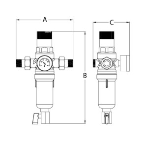 Фільтр самоочистний з редуктором і манометром KOER KR.1249 3/4" НР №3