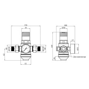 Фильтр грубой очистки с редуктором давления Karro Mini 3/4" KR-8700 №2