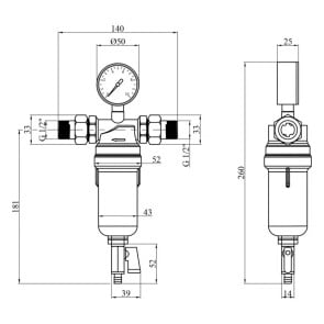 Фильтр самоочищающийся Karro 1/2" 88044 прозрачный, в коробке №2