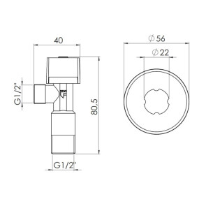 Кран кульовий Арко кутовий,хром. 1/2"зз д/прилад. SF340W1515 SD Forte №2