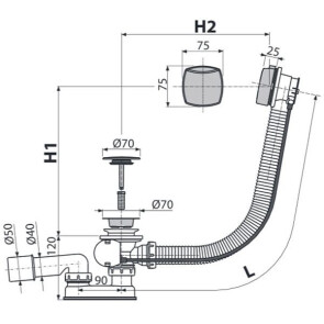 Сифон для ванни Alcaplast A51CRM №2