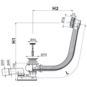 Сифон для ванни Alcaplast A55K-100 №2