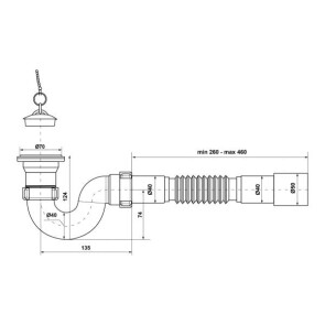 Сифон для душевого поддона Polmark 1 1/2" и гибкой трубой 40/50 PM 40 SF 40 03 №2