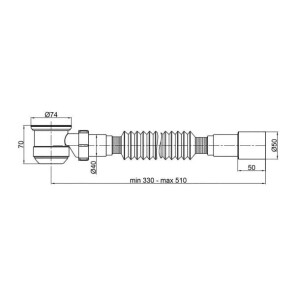 Сифон для душевого поддона Polmark 1 1/2" и гофротрубой 40x40/50 №2