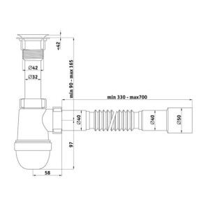 Сифон для мойки Ani Plast С 50 15 №2