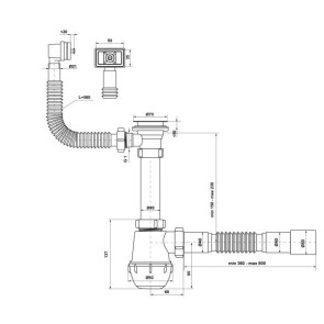 Сифон для мойки Polmark 1 1/2"x40 с резьбовым выпуском/с гофротрубой 40x40/50 PM 40 SF 20 09 №2