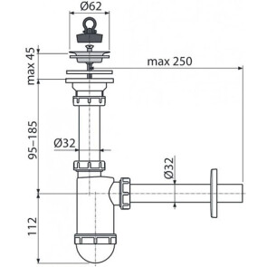 Сифон для умывальника Alcaplast A411 №2